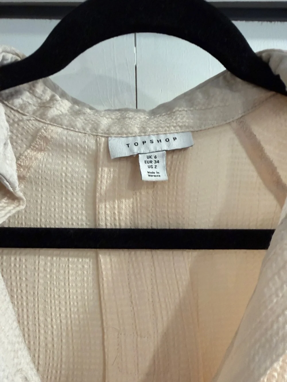 Topshop Cream Textured Button-Front Tunic - Picture 2 of 3